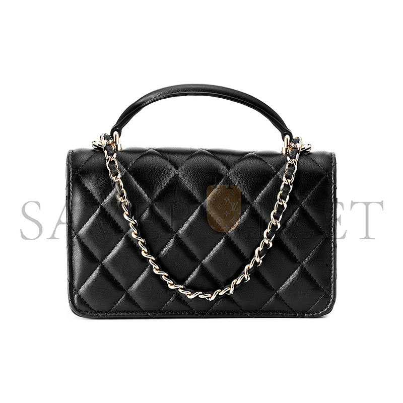 Ch*el 23p woc chain flap sheep leather hand crossbody bag mini ap3226 (17*10*4cm)